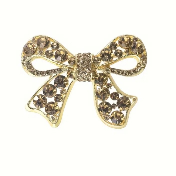 NEW! Rhinestone bow brooch - Picture 1 of 6